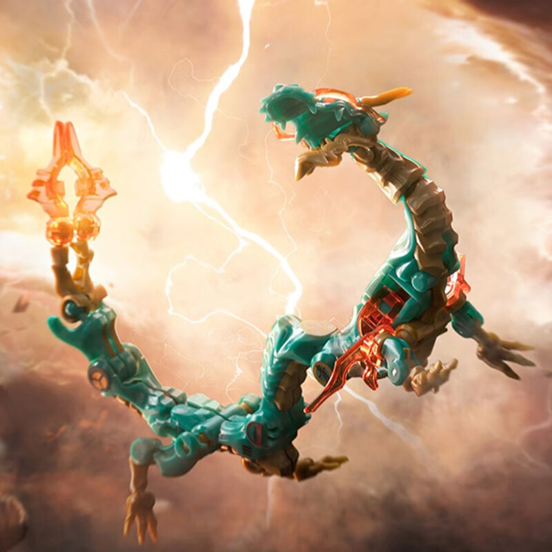 猛兽匣青龙中华龙匣变形玩具新品机甲拼装模型忍者神龟拉斐尔闭合状态