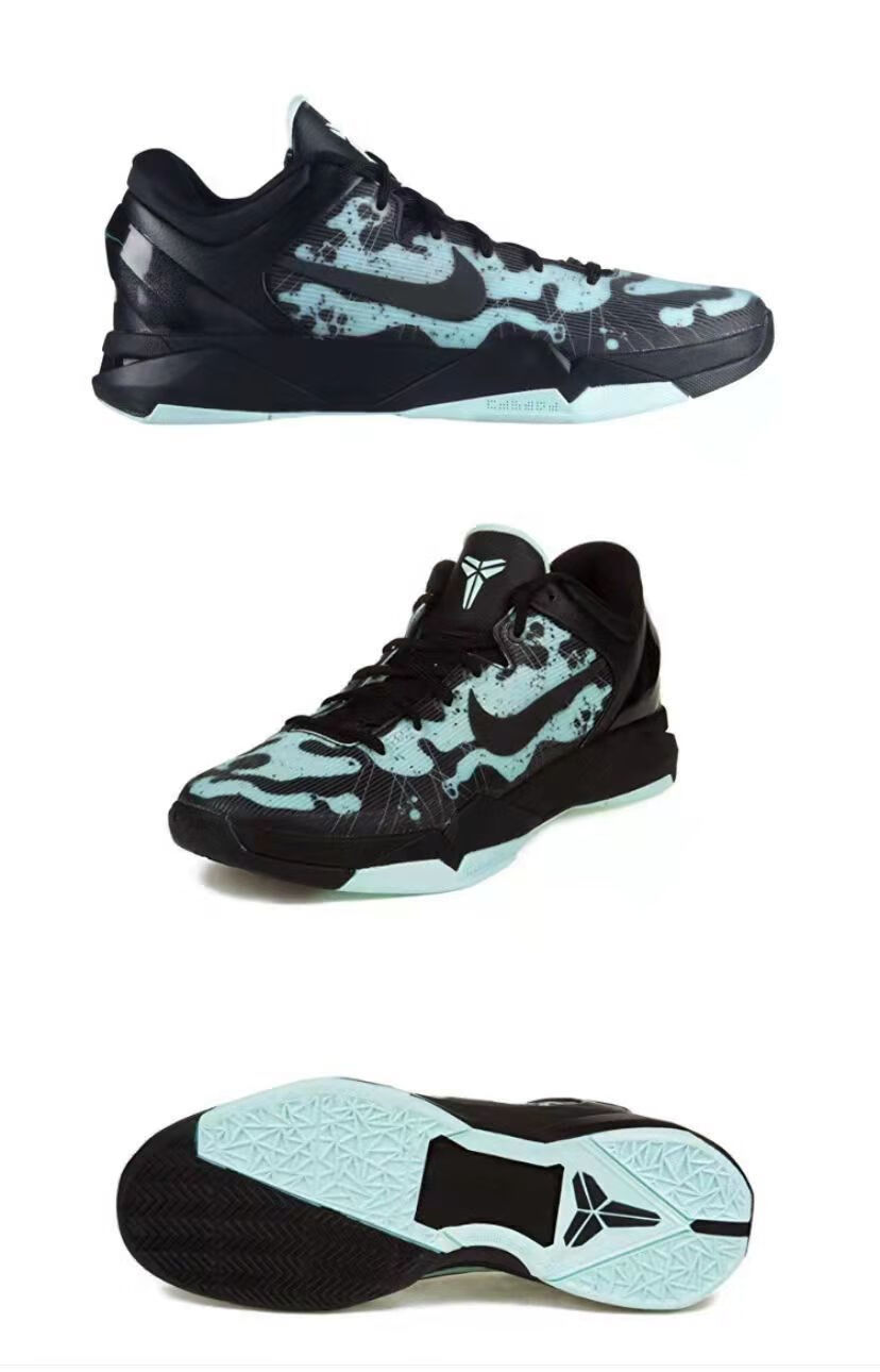 灭世纯原 科比7代篮球鞋男女真碳板kobe7代黑金纹黑黄耐磨防滑气垫