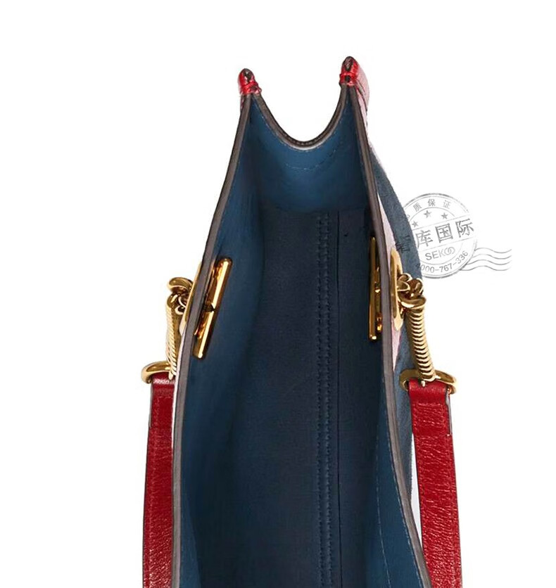 gucci古驰女包红蓝条纹虎头手提包537219 0x7ax 棕色2876