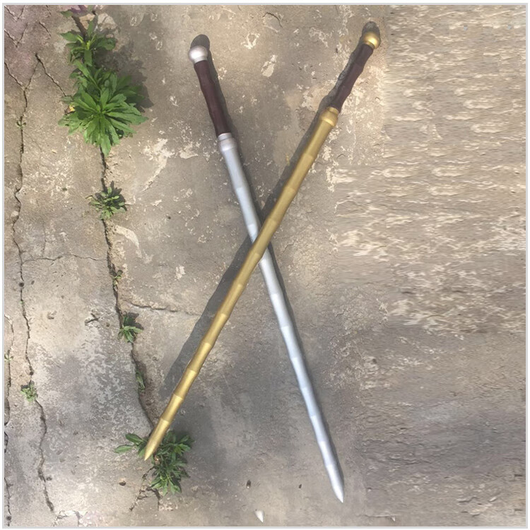 古代双鞭双涧木质舞台影视表演道具古装拍摄秦琼呼延灼未开刃90cm鞭