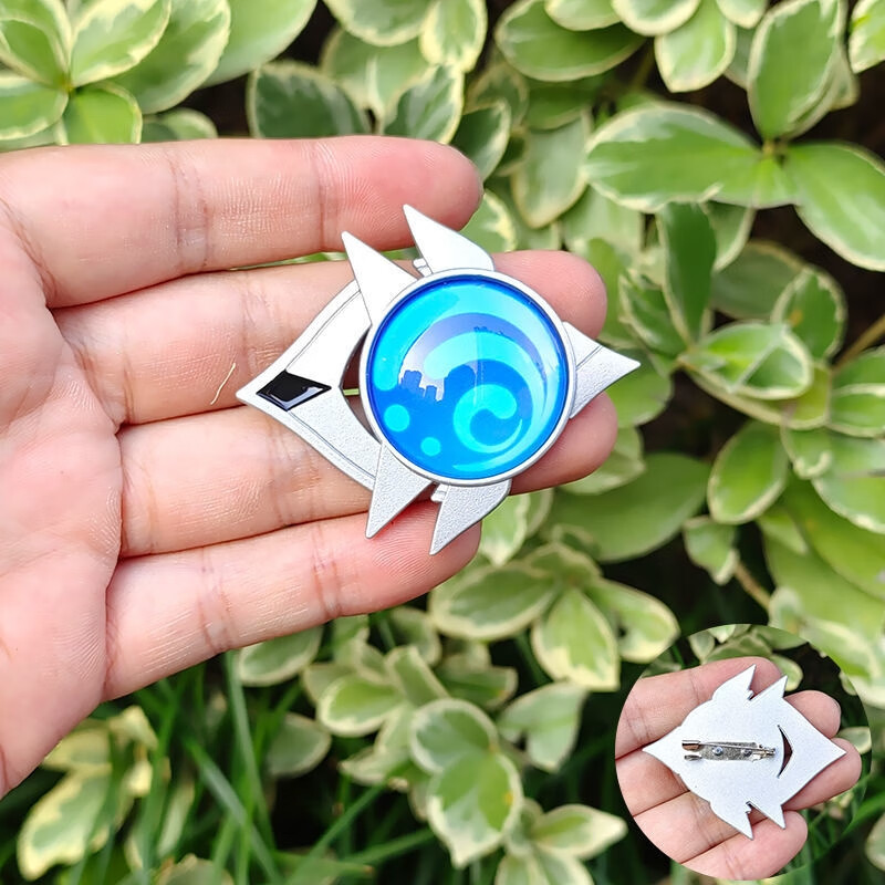 原神神之眼1:1 五星雷神大号原神神之眼胸针周边挂件饰发光:1散兵风饰
