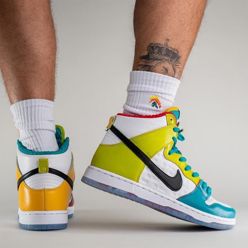 耐克(nike)sb dunk high男女运动休闲高帮滑板鞋 do9394 彩色拼接