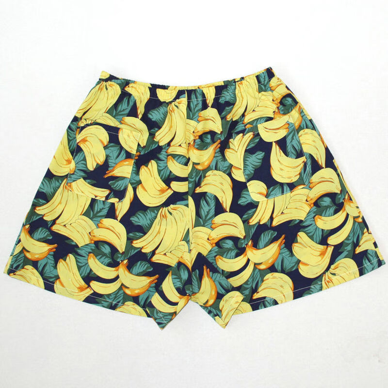 东北花裤衩男女情侣短裤家居裤人造棉大绵棉绸五分裤沙滩裤睡裤夏抖音