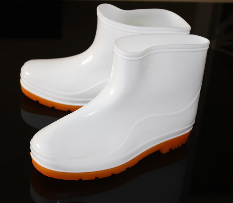 食品卫生靴食品工厂白色胶鞋低筒工作鞋雨靴车间防滑耐磨鞋水靴防橡胶
