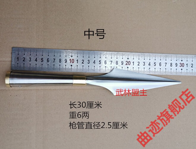 武术枪红缨枪枪不锈钢枪头长矛太极武术大枪表演枪白蜡杆平脊中号枪头