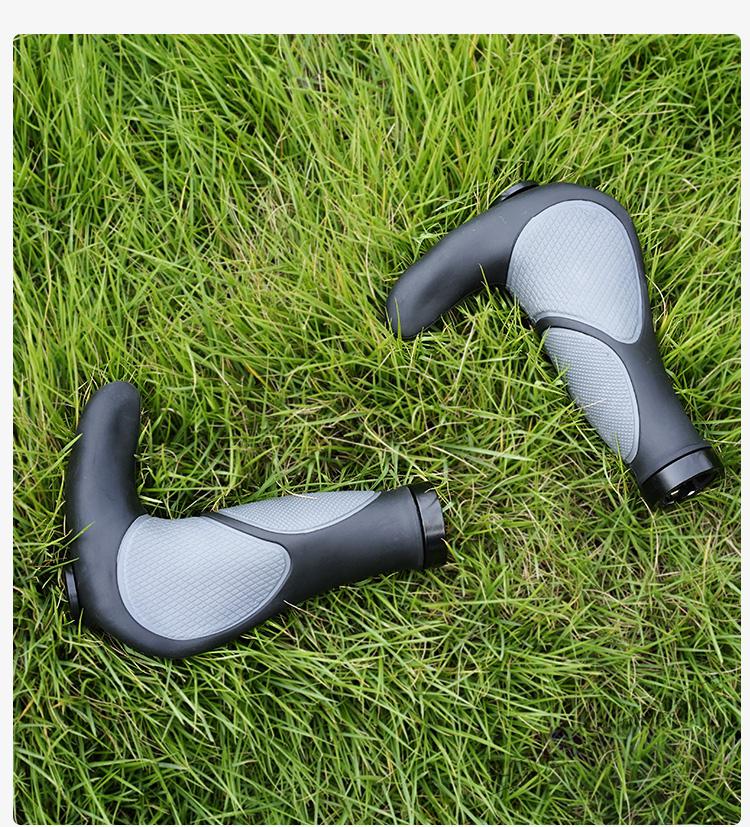 2022新款自行车羊角握把自行车把套配件 牛角羊角副把 硅胶橡胶山地车