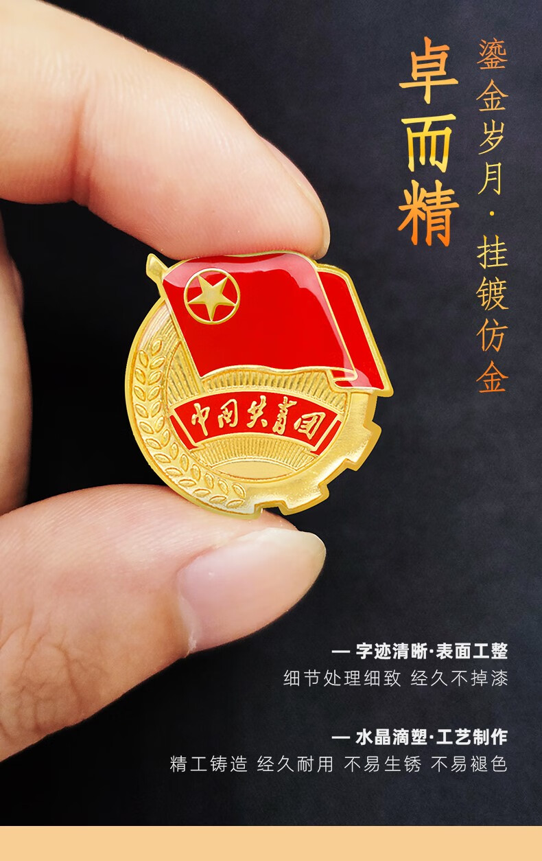 团徽共青团标准型正版青年中国学校初中学生团员徽章别针式磁扣大磁铁