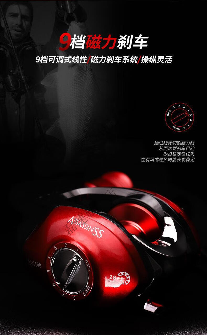 金属防炸线磁力刹车路亚轮超轻筏钓轮黑色活动费洛蒙水滴轮其他右手型