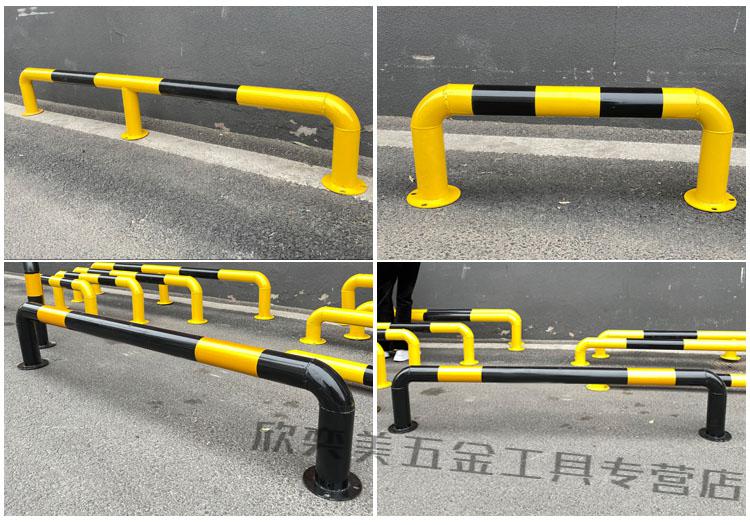 定製u型樁路障柱黑漆隔離樁馬路防護欄m型龍門柱停車場地樁鋼管擋車器