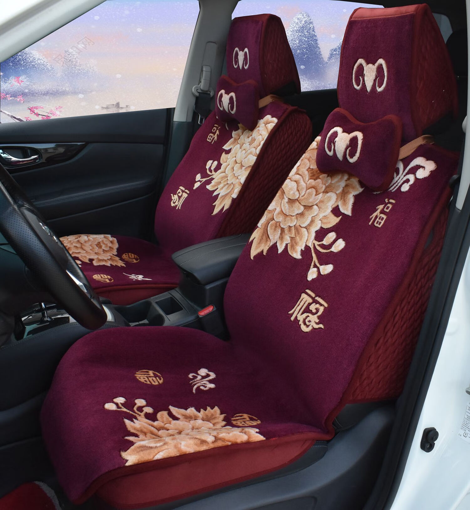 纯羊毛羊绒地毯汽车坐垫四季通用全包车座套冬季棉垫藏式车毯卡垫