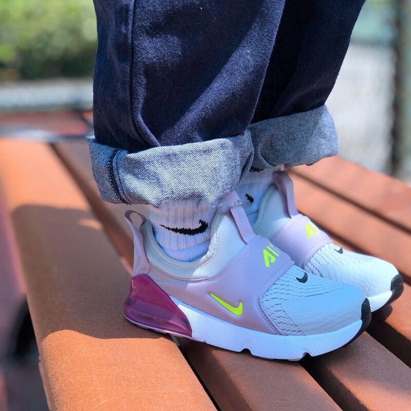 耐克nike air 童鞋气垫鞋运动男女宝宝面包鞋软底休闲跑步鞋 深灰蓝