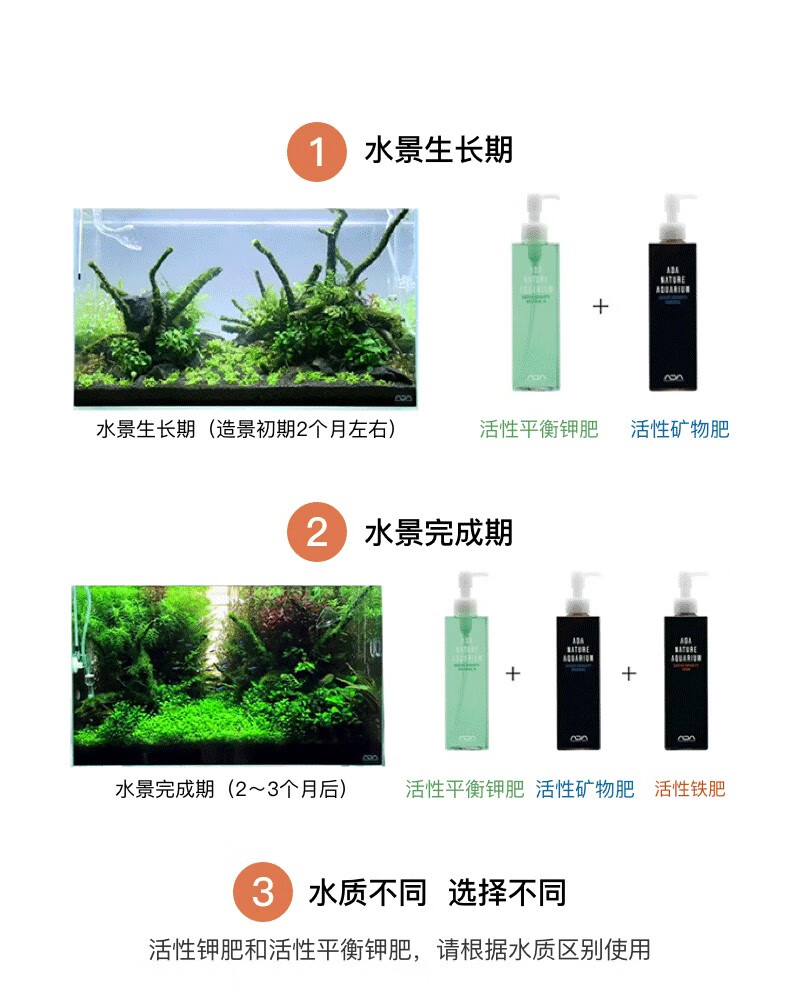 Ada水草缸鱼缸水草液肥活性钾肥矿物肥铁肥氮肥水质调整剂活性钾肥300ml 图片价格品牌报价 京东