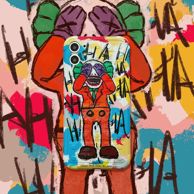 潮牌涂鸦小丑xr苹果11手机壳iphonex软壳xsmax全包8plus个性7p硅胶