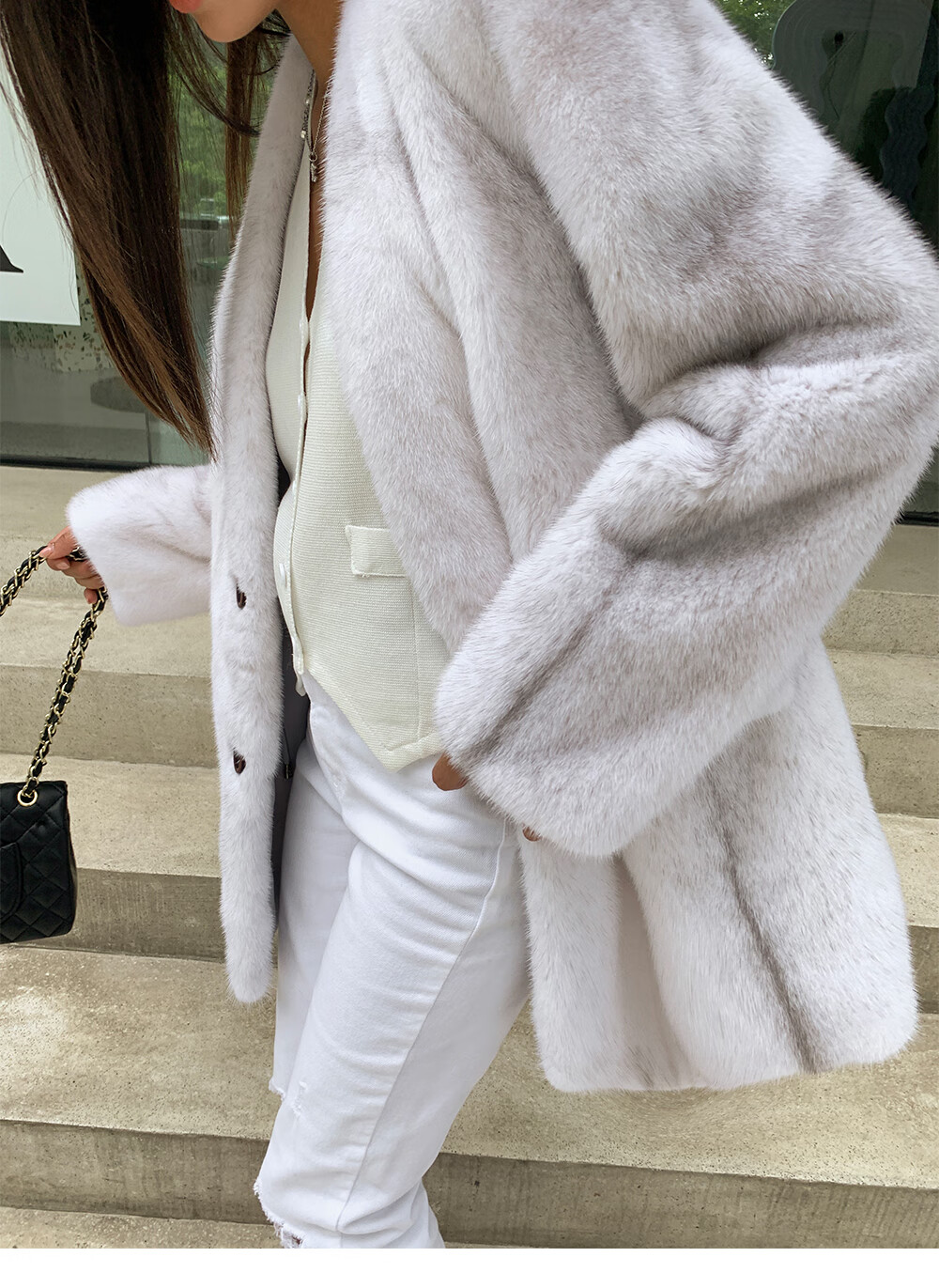 款貂皮大衣女整貂中长款进口紫标天鹅绒水貂毛皮草外套冬 大理石原色