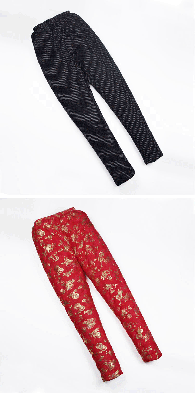 纯手工棉花棉裤女冬季手工成人棉质花棉裤男女式加厚高腰保暖裤 蓝底