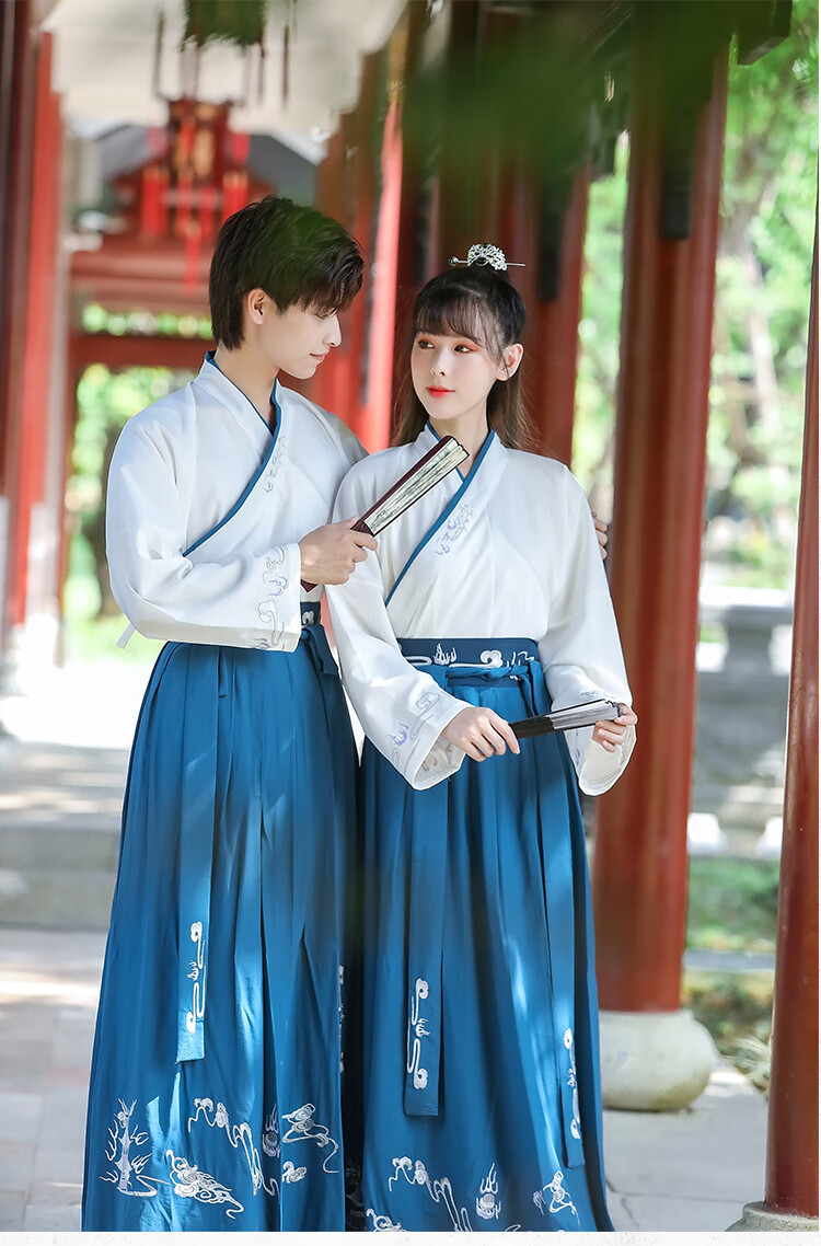 宋制汉服男传统情侣男女cp交领衣裳大袖衫古装宋朝服装 上衣 襦裙 l