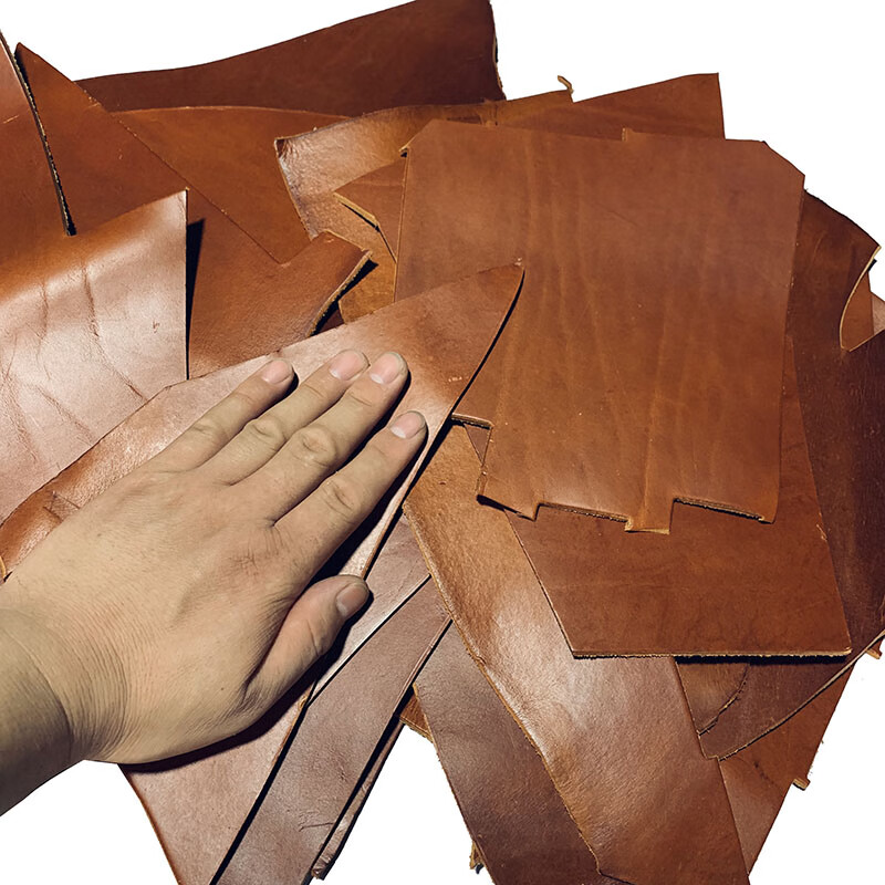 牛皮边角料 棕色进口头层牛皮边角料植鞣革称斤皮料diy真皮皮革3mm中