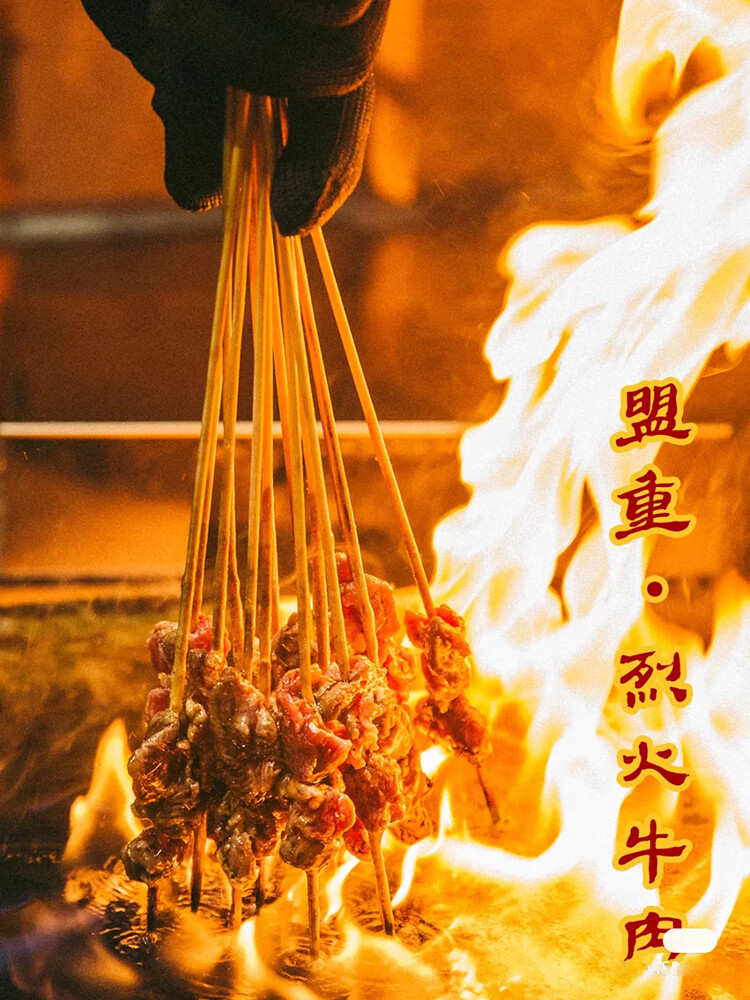 烈火牛肉设备商用烈火铁板炉烧燃气烤盘创业摆摊户外烧烤龙觇 烈火