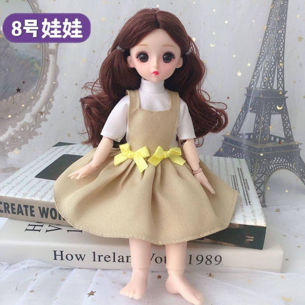 30厘米芭比娃娃小号巴比公主套装29关节3d真眼bjd洋娃娃女孩玩具生日