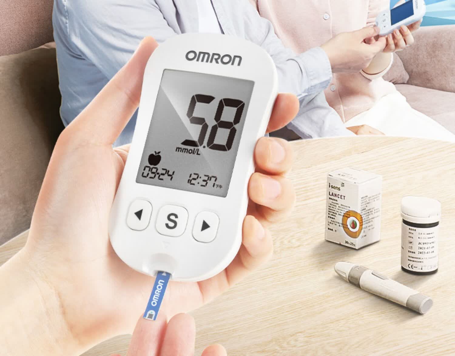欧姆龙omron血糖仪家用测血糖仪器isens631智能免调码血糖试纸无仪器