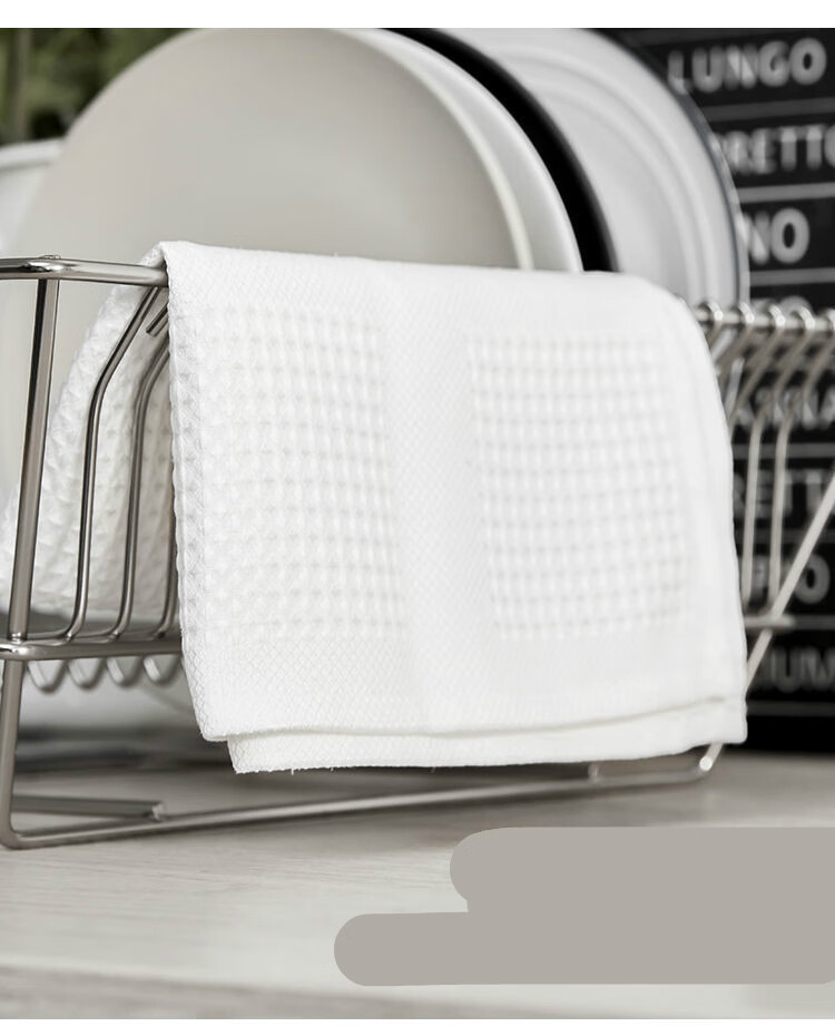 厨房擦碗布抹布家用去污加厚毛巾清洁布白色刷碗擦碗巾小号8条2535cm