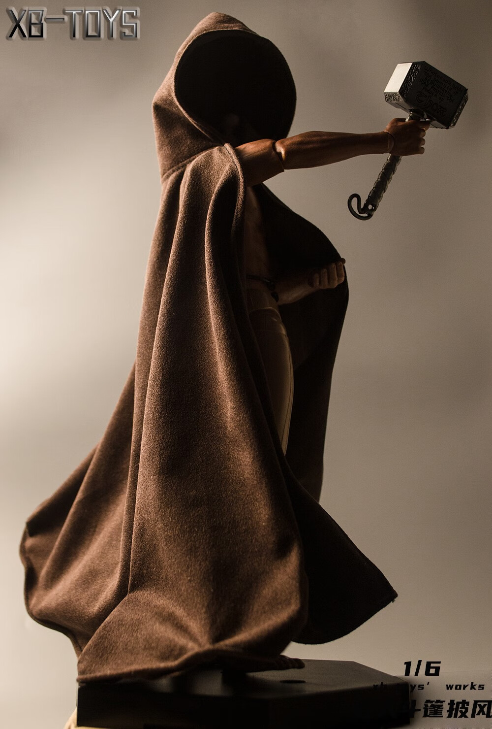 1/6兵人12寸斗篷戴帽子披风星球大战卢克同款战袍神奇女侠用 黑色披风