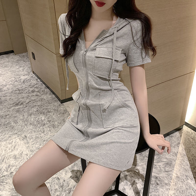 岁湘好脱裙子方便外出约会穿搭全拉链连衣裙一拉到底心机设计快速穿脱