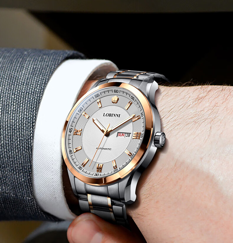 圣诞礼物罗宾尼lobinni手表男士全自动机械表品牌夜光休闲商务防水