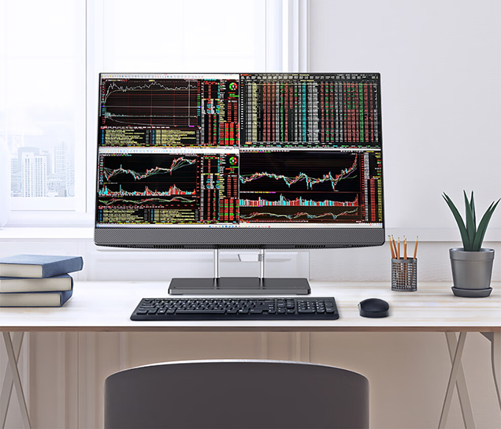 智立升 一机四屏专业炒股专用电脑 多屏炒股电脑分屏股票证券金融股票