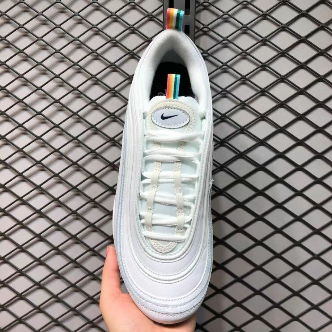 耐克(nike)97子弹头跑步全掌气垫运动鞋银子弹3反光男女款 白粉 43