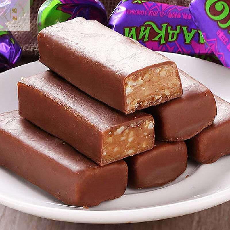 锦大紫皮糖果仁夹心巧克力俄罗斯风味糖果醇香酥脆不甜腻紫皮糖一包