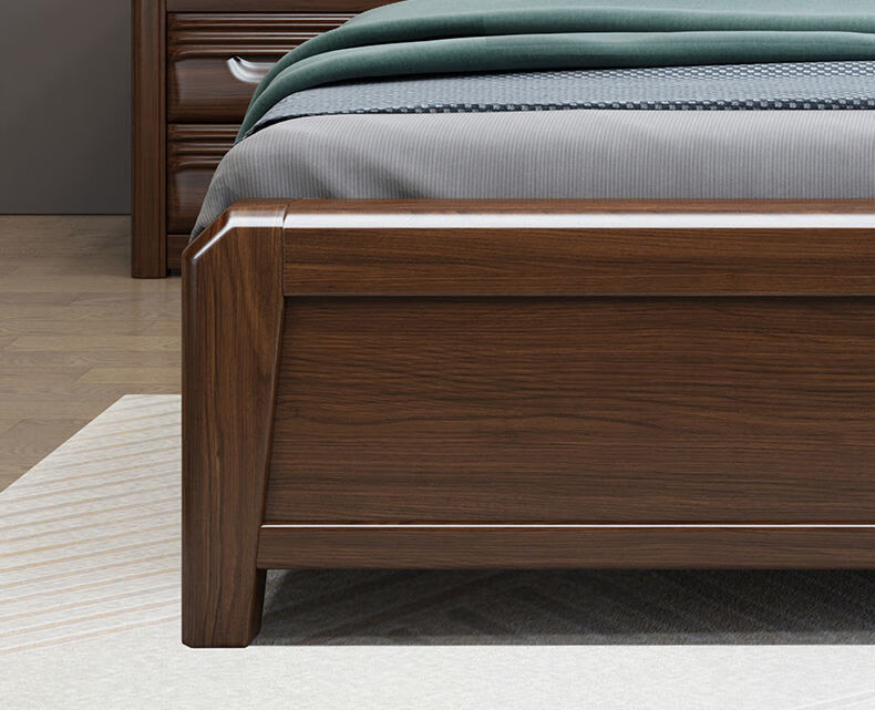 金丝檀木床主卧现代中式储物大床1.8米1.