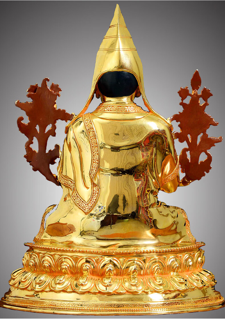 三漫陀法王如意宝晋美彭措纯铜鎏金彩绘佛像法王居家供奉摆件法像青铜