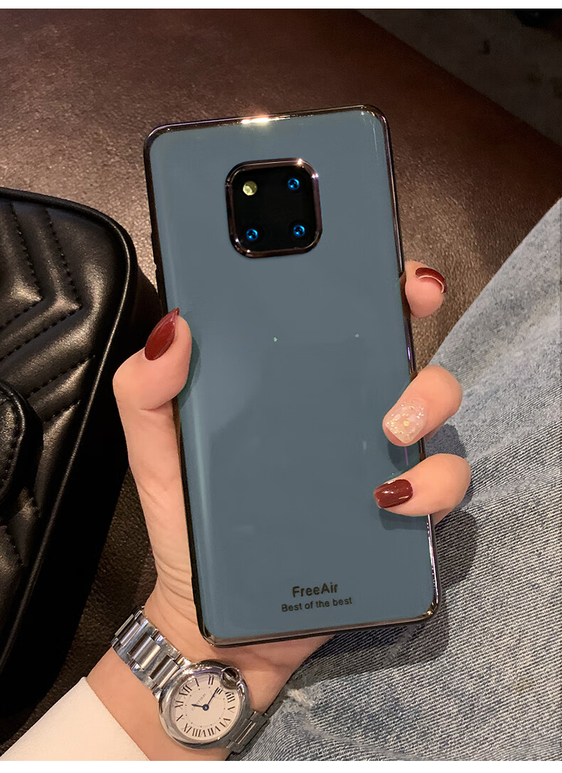 鸿怡达牛油果绿华为mate20手机壳奶奶灰电镀简约抖音同款mate20pro薄