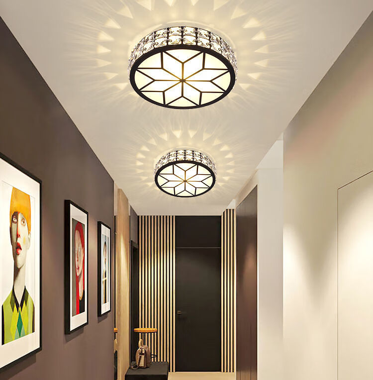 禧杰宜 门灯入户进门灯led过道灯走廊灯水晶创意入户玄关灯门厅筒灯