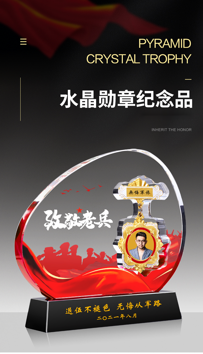 定制退伍纪念品八一建军节慰问战友兄弟朋友聚会创意礼品定制照片刻字