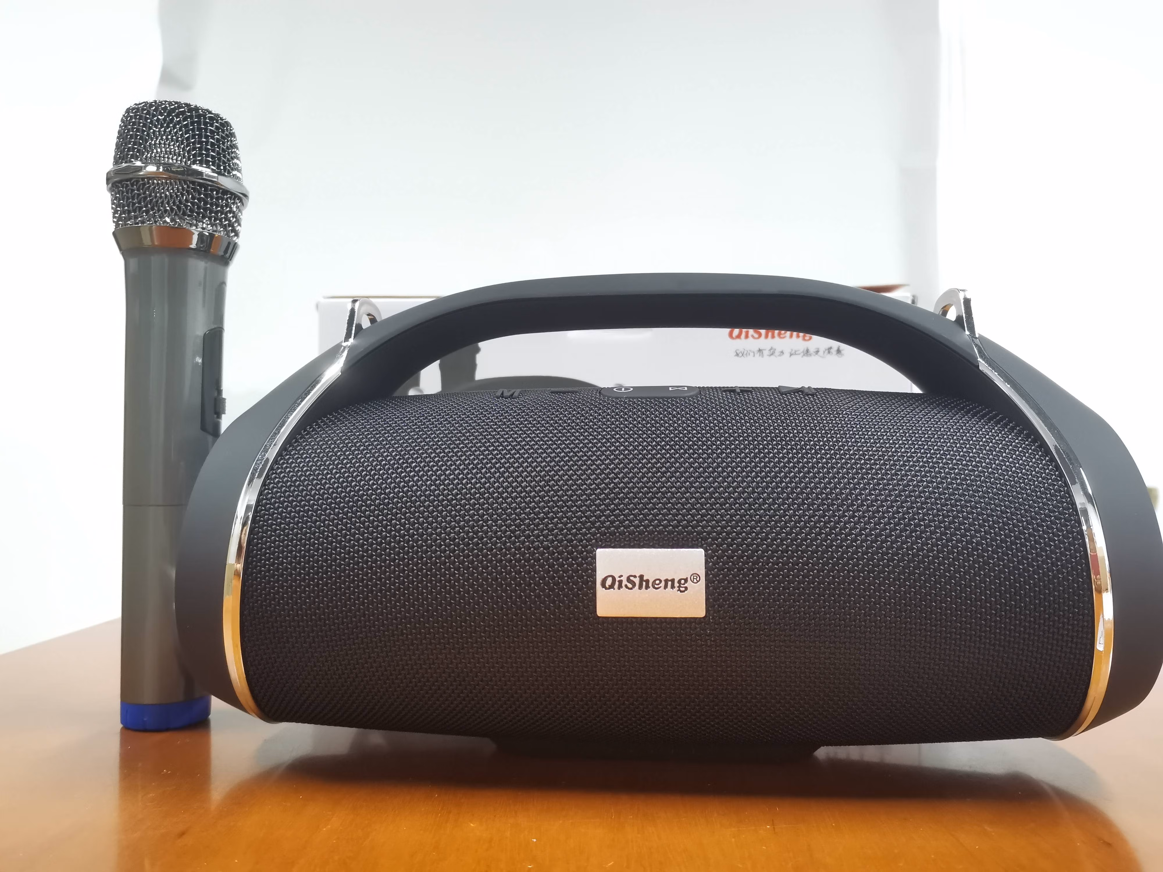 奇声 手提蓝牙音响家用户外播放广场舞大功率便携插卡蓝牙音箱 黑色