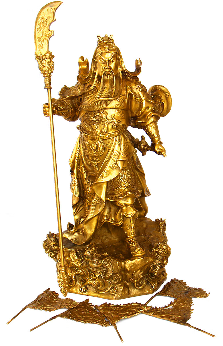 商务礼品纯铜关公铜像武财神关羽招财关二爷店铺乔迁开业摆件送领导