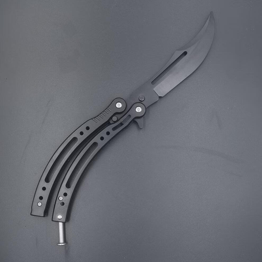 cs同款弯刀 csgo不开刃cs玩具帅气练习高颜值折叠刀军工csgo刀蝴蝶