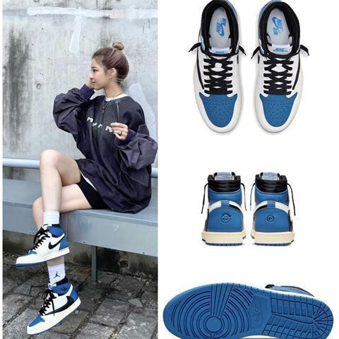 jordan纯原1男鞋高帮篮球鞋运动鞋1倒钩闪电ow大学蓝烟灰 aj1灰麂皮