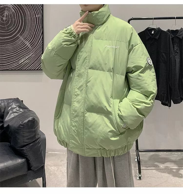 森马棉服男牛油果绿棉服男新款oversize外套情侣装roora小众棉袄冬季