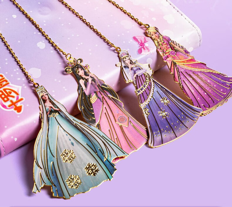 叶罗丽书签夹卡通动漫书签可爱创意吊坠diy金属学生书夹叶罗丽纪念