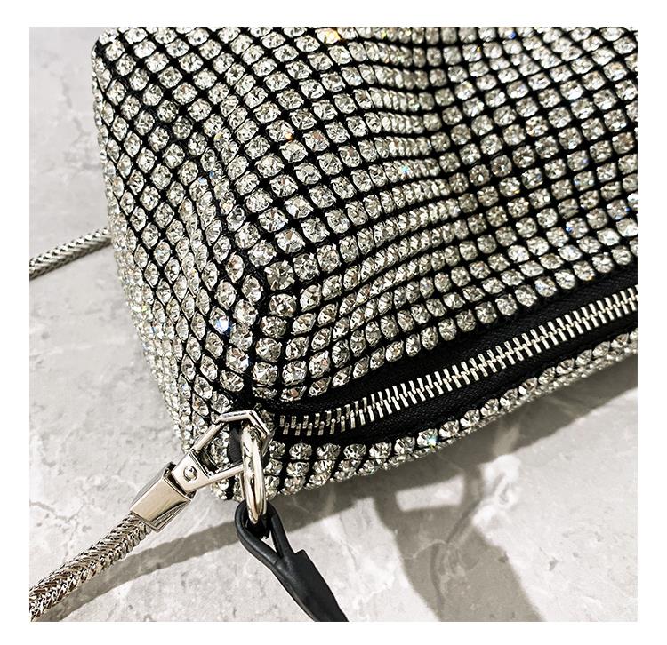 zara包包女包2022新款夏季高级感水钻满钻质感小众斜挎链条腋下包