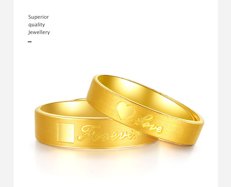 周六福黄金戒指足金情侣戒foreverlove永恒的爱男女戒计价女戒14号53g