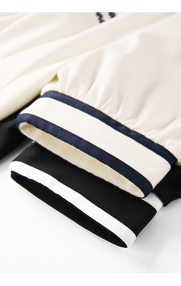 太平鸟海军风短上衣女夏季2022新款海军领收腰修身白显瘦短袖t恤白色m