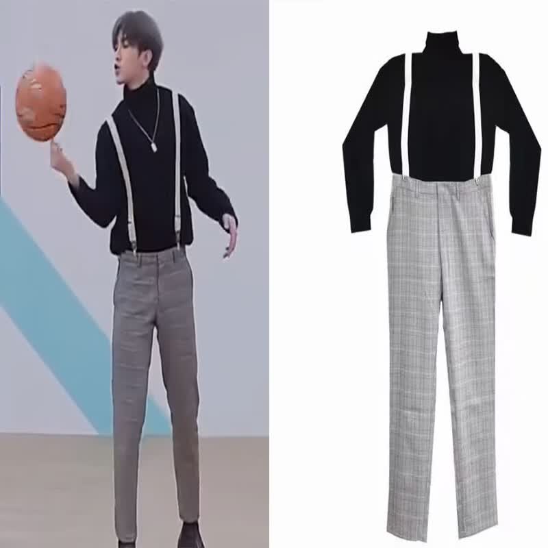 鸡你太美衣服背带长裤蔡徐坤同款衣服背带裤坤坤成人cos儿童服装 单件
