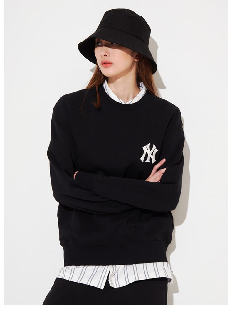 mlb 男女圆领卫衣运动休闲宽松情侣套头衫潮22春新款洋基队 粉红色