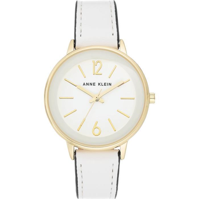 安妮克莱因anneklein女士手表白色皮革表带经典时尚37mm七夕礼物white