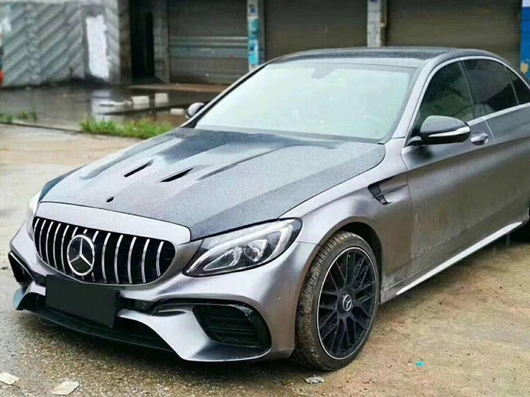 适用于w205奔驰c级c260l升级改装c63 amg c65 gtr大包围前杠后杠