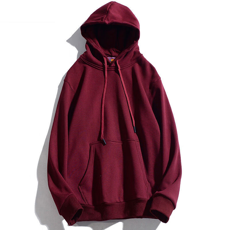 卫衣女春季百搭加绒加厚连帽卫衣女秋冬季潮纯色宽松学生上衣蓝色l